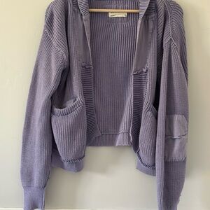 We The Free Lavender Worn Through Surplus Cardigan Sweater Medium